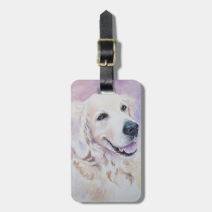 Golden retriever luggage tag