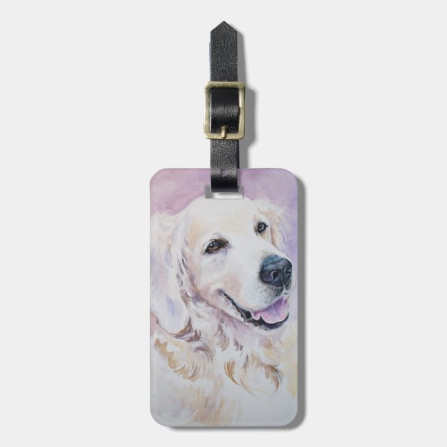Golden retriever luggage tag (Front Vertical)