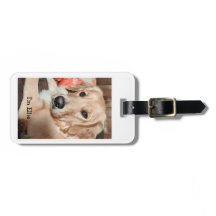 Golden Retriever luggage tag