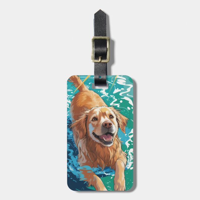 Golden Retriever Luggage Tag (Front Vertical)