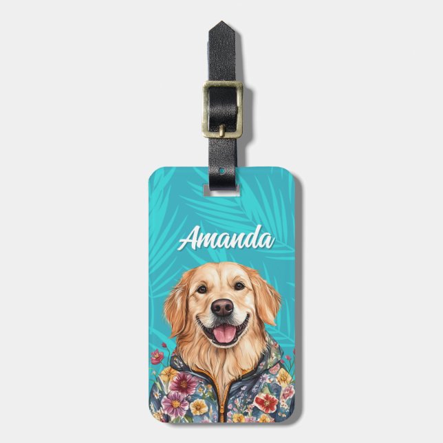Golden Retriever Luggage Tag (Front Vertical)