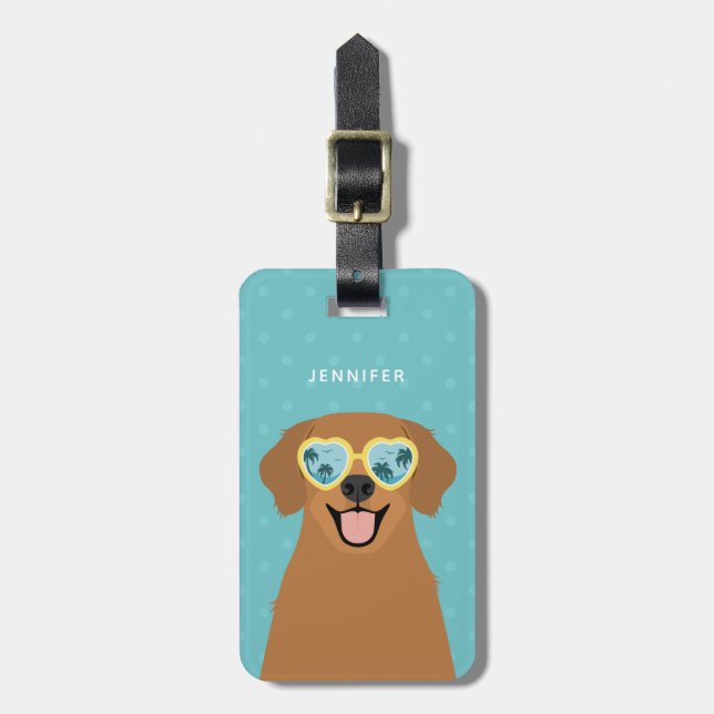 Golden Retriever Luggage Tags (Front Vertical)