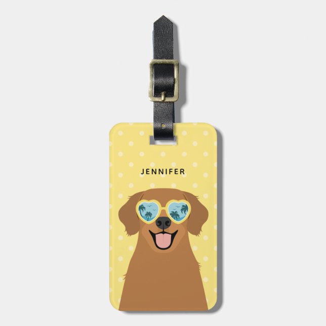 Golden Retriever Luggage Tags (Front Vertical)