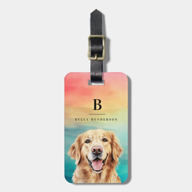 Golden Retriever Luggage Tags (Front Vertical)