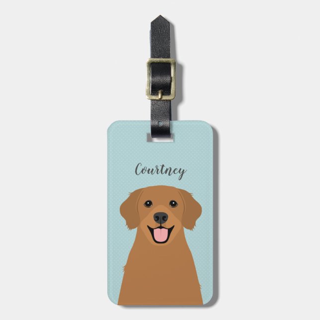 Golden Retriever Luggage Tags (Front Vertical)