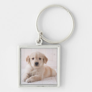 Golden Retriever Lying Down Key Ring