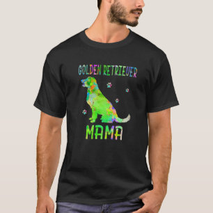 Golden Retriever Mama Colourful Dog Mum Lover T-Shirt