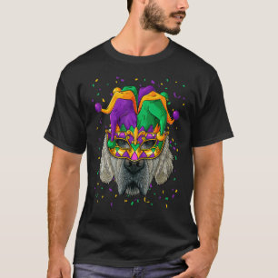Golden Retriever Mardi Gras Face Carnival Jester F T-Shirt