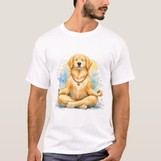 Golden Retriever Meditation Dog Tee - Peaceful Wat