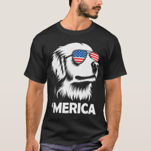 Golden retriever merica patriotic dog 4th of july T-Shirt