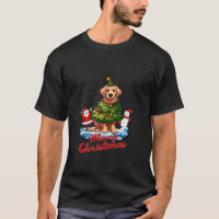 Golden Retriever Merry Christmas Tree Lights Dog X