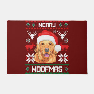 Golden Retriever Merry Woofmas Sweatshirt Dog Doormat