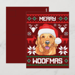 Golden Retriever Merry Woofmas Sweatshirt Dog Postcard