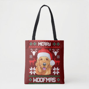 Golden Retriever Merry Woofmas Sweatshirt Dog Tote Bag