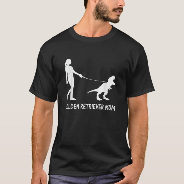 Golden Retriever Mom Dog Mama Dinosaur Women Mothe T-Shirt (Front)