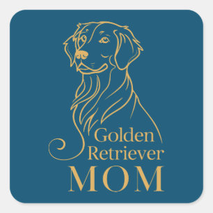 Golden Retriever Mom Square Sticker