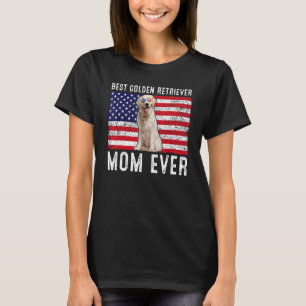 Golden Retriever Mom Usa American Flag Dog  Owner T-Shirt
