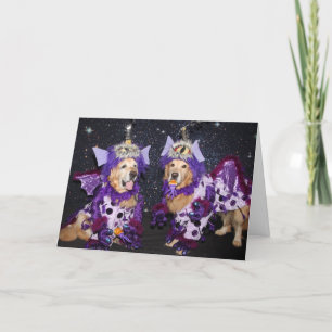Golden Retriever Monster Eating Purple People Card