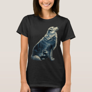 Golden retriever moonlit mountain wilderness dog T-Shirt