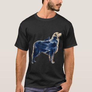 Golden retriever moonlit wilderness mountain T-Shirt