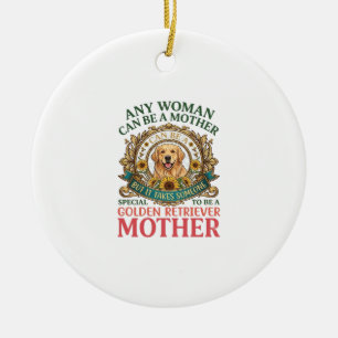 Golden Retriever Mother Dog Sunflowers Bees_1 Ceramic Tree Decoration