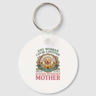 Golden Retriever Mother Dog Sunflowers Bees_1 Key Ring