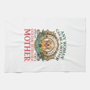 Golden Retriever Mother Dog Sunflowers Bees_1 Tea Towel