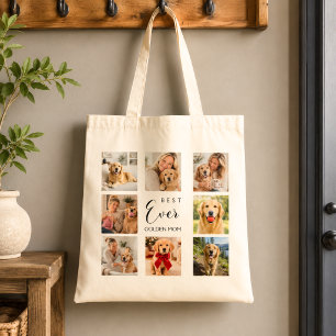 Golden Retriever Mother mum photo collage Tote Bag
