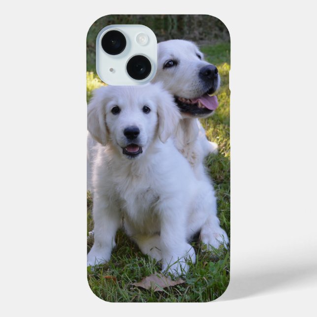 Golden Retriever Mum and Puppy Case-Mate iPhone Case (Back)
