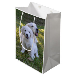 Golden Retriever Mum and Puppy Medium Gift Bag