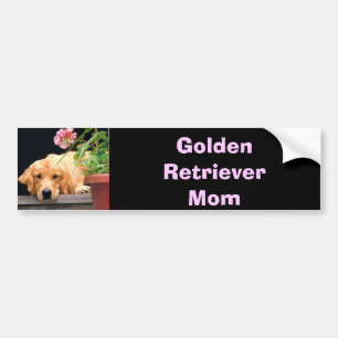 Golden Retriever Mum Bumper Sticker Pink