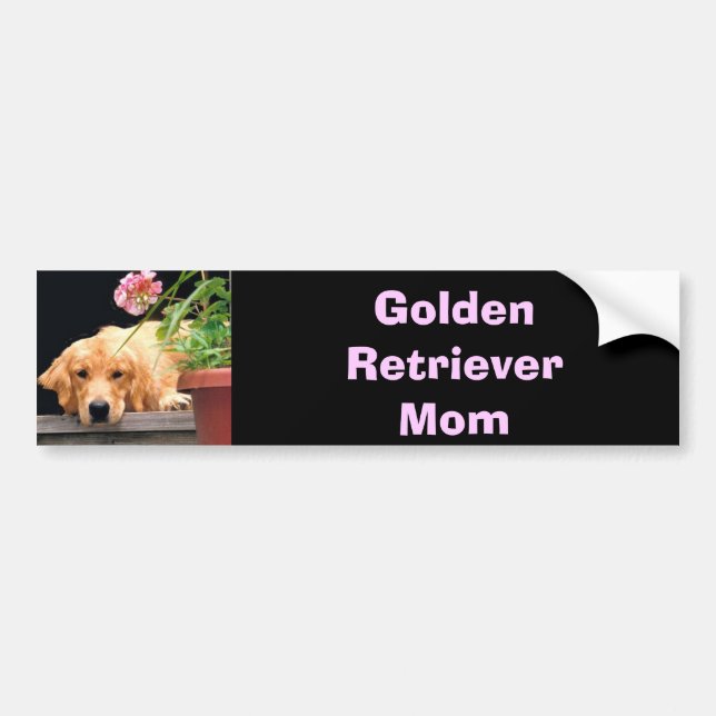 Golden Retriever Mum Bumper Sticker Pink (Front)