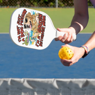 Golden Retriever Mum Cartoon Pickleball Paddle