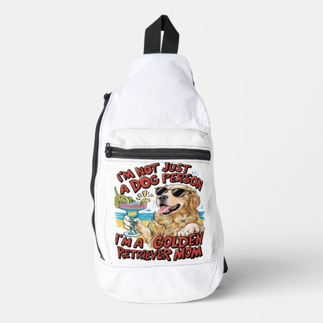 Golden Retriever Mum Cartoon Sling Bag (Front)