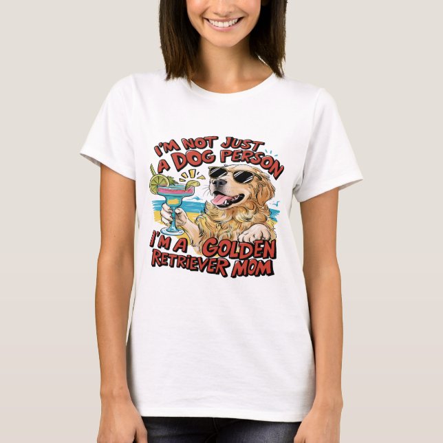 Golden Retriever Mum Cartoon T-Shirt (Front)