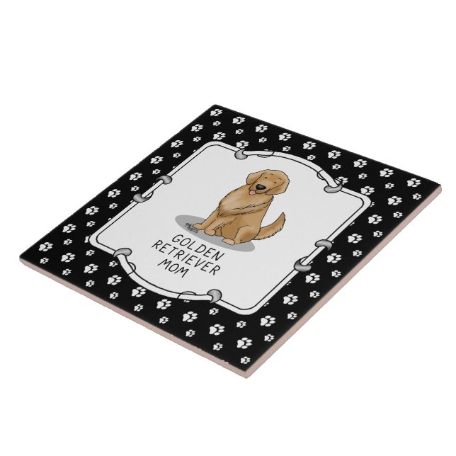 Golden Retriever Mum - Cute Dog Mum Tile (Side)