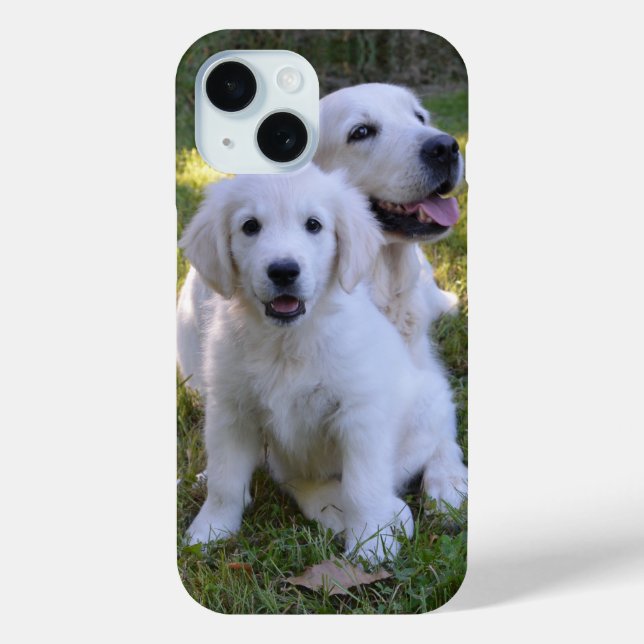 Golden Retriever Mum Dog and Puppy Case-Mate iPhone Case (Back)