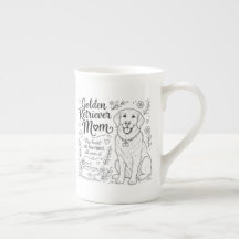 Golden Retriever Mum Dog Lover Line Art