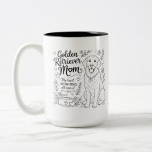 Golden Retriever Mum Dog Lover Line Art
