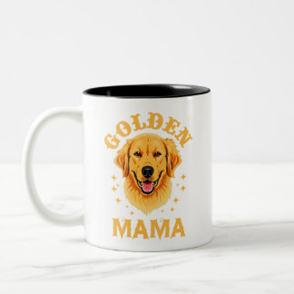 Golden Retriever Mum dog lover pet lover womens Two-Tone Coffee Mug