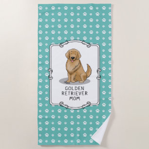 Golden Retriever Mum - Dog Mum Beach Towel