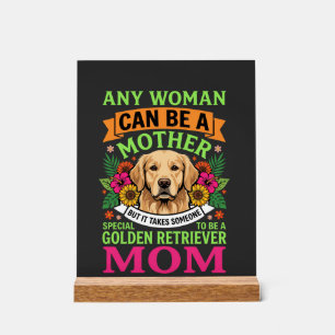 Golden Retriever Mum Floral Dog Lover Acrylic Sign