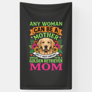 Golden Retriever Mum Floral Dog Lover Banner