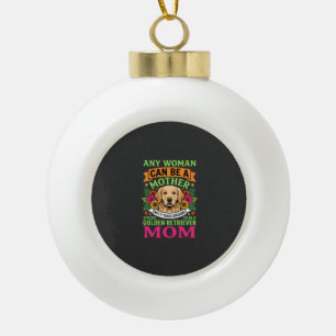 Golden Retriever Mum Floral Dog Lover Ceramic Ball Christmas Ornament