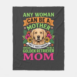 Golden Retriever Mum Floral Dog Lover Fleece Blanket
