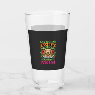Golden Retriever Mum Floral Dog Lover Glass