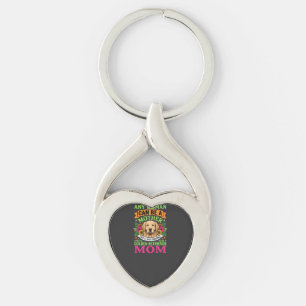 Golden Retriever Mum Floral Dog Lover Key Ring
