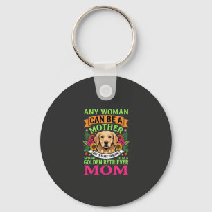 Golden Retriever Mum Floral Dog Lover Key Ring