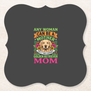Golden Retriever Mum Floral Dog Lover Paper Coaster