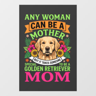 Golden Retriever Mum Floral Dog Lover Window Cling